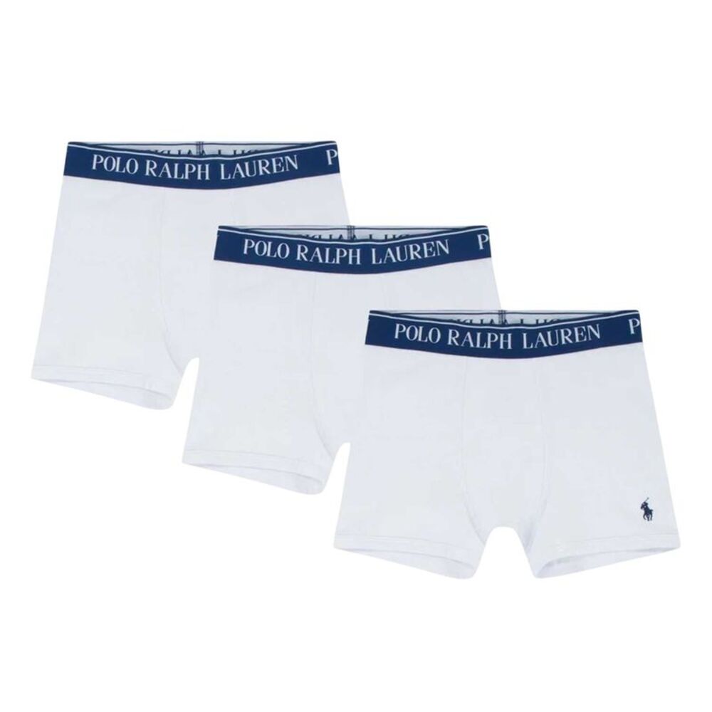 Ralph Lauren Boys Logo Boxer Shorts (Pack of 3) / White